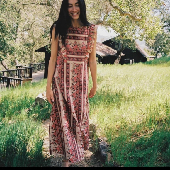 Christy Dawn Floral Maxi Dress - Red and Cream - Picture 2 of 8